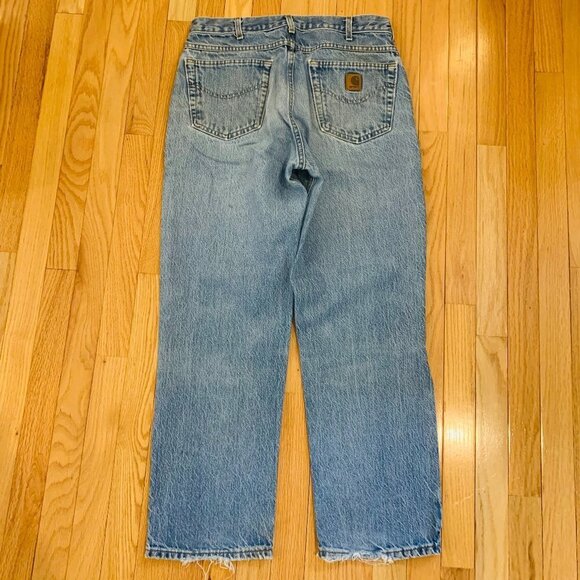 Vintage CARHARTT 80s 90s Jeans | 34 x 30 | Pants Workwear Work Wash Denim - Picture 2 of 14